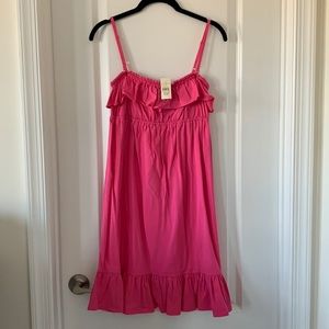 NWT LOFT Hot Pink Empire Waist Ruffled Convertible Sundress Size XSP